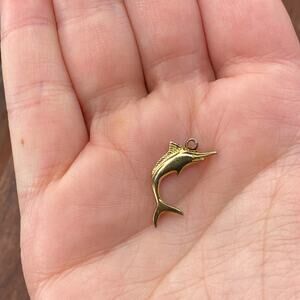 Vintage 925 Sterling Silver "Miami '71" Swordfish Marlin Pendant Bracelet Charm